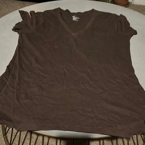 Woman’s short sleeve shirt color burn brown size L not new no tags